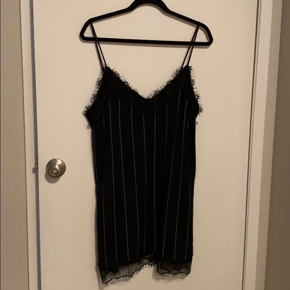 Pinstripe Slip Dress - LARGE